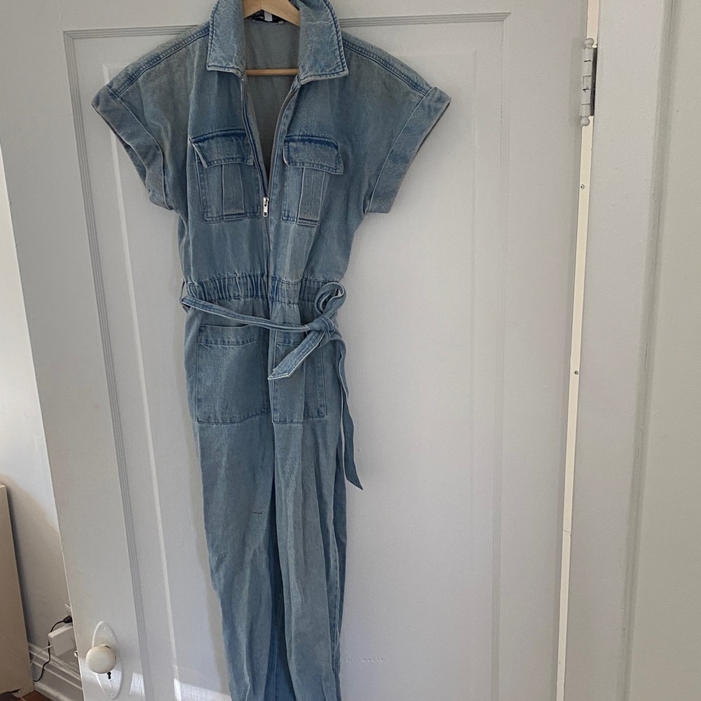 Express Light Blue Denim Overalls